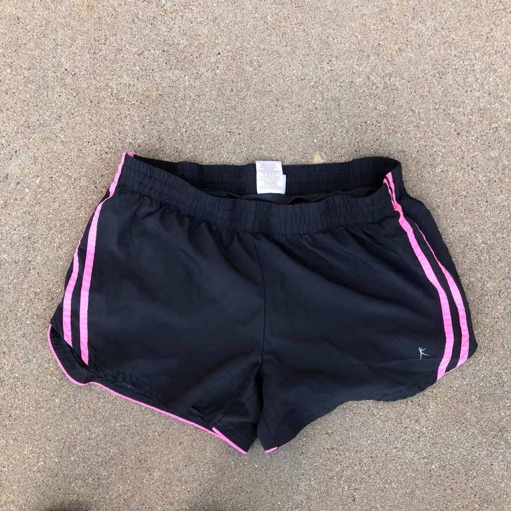 Black Pink Stripe micro mini elastic low rise sport active gym basketball shorts